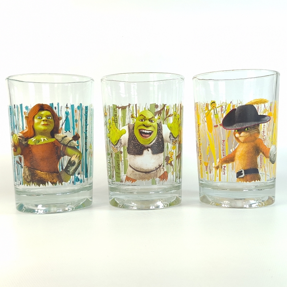 McDonald's Shrek 4 Collectible Drinking Glasses, Set Of 3
